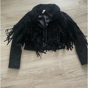Black Fringe Women's Jacket